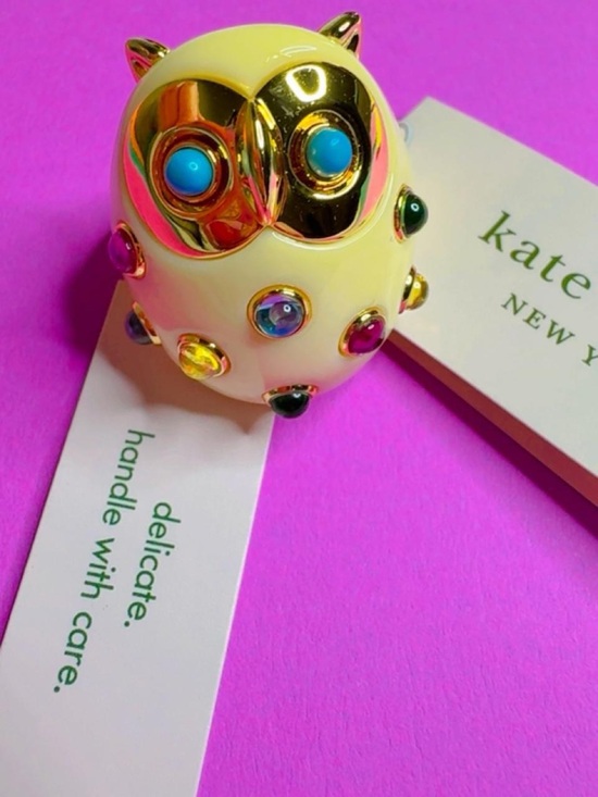 kate spade Jewelry - kate spade Yellow Enamel Owl Ring with Multicolor Gem Accents